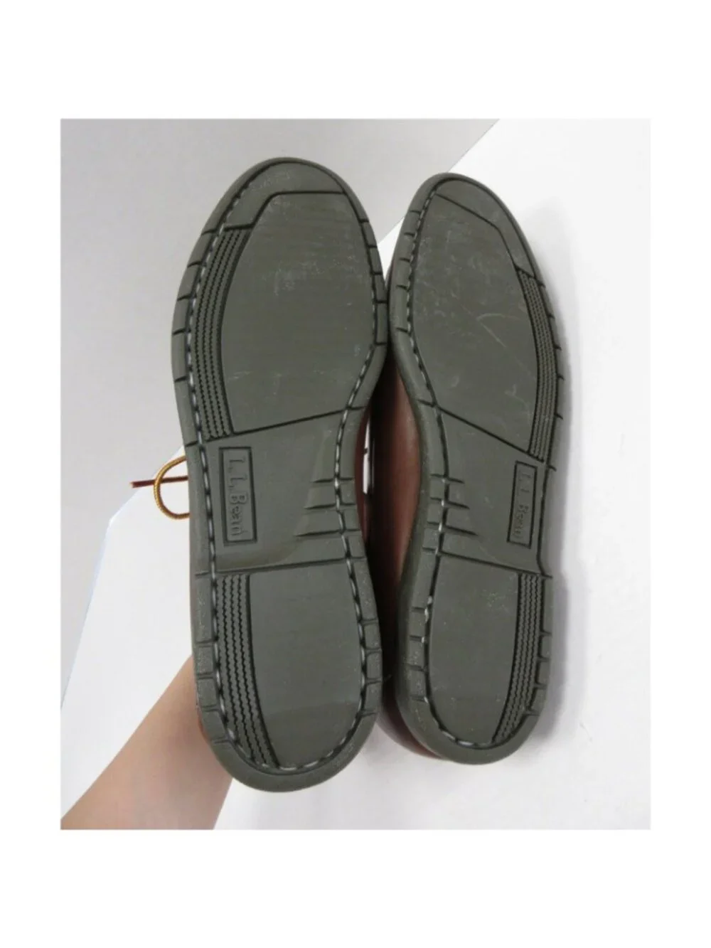 LL Bean Boat Shoes 11.5 D Blucher Mocassin Leather Casual Handsewn NEW